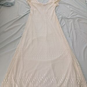 Women's White Crochet Maxi Dress